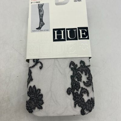 HUE Gray Floral Pattern Tights w/ Control Top Size S/M U15340